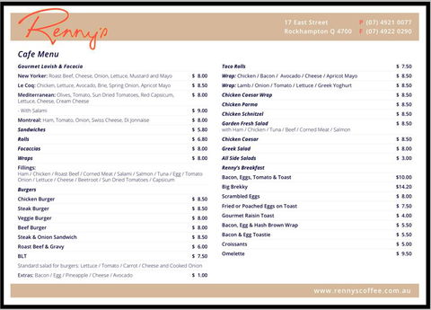 Renny’s Cafe & Takeaway - Accommodation Georgetown 3