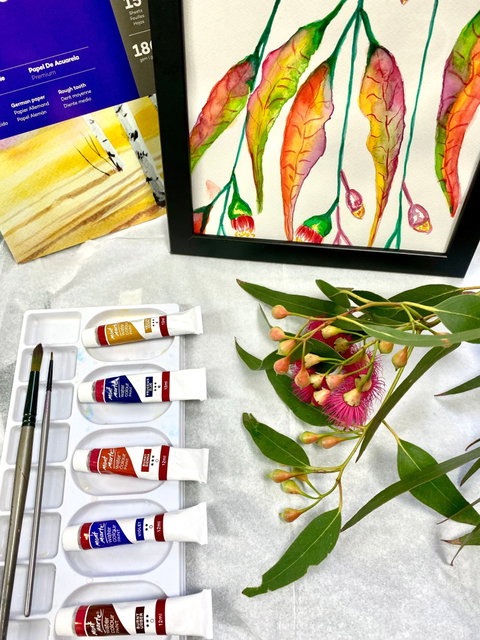 Watercolour Paint & Sip Class: Eucalyptus Leaves - Accommodation Georgetown 0