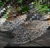 Weaving Woven Basket with Leather Handle - Accommodation Georgetown